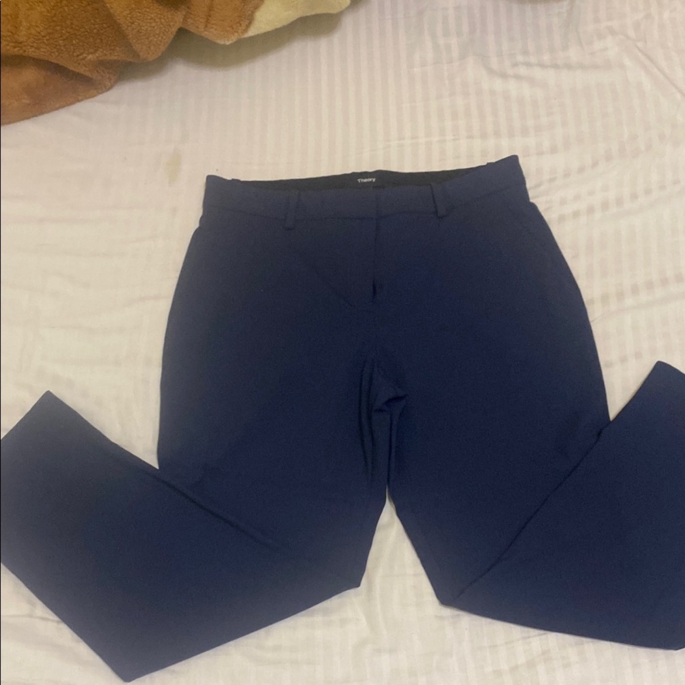 Theory Blue Capris with Elastic Waistband
